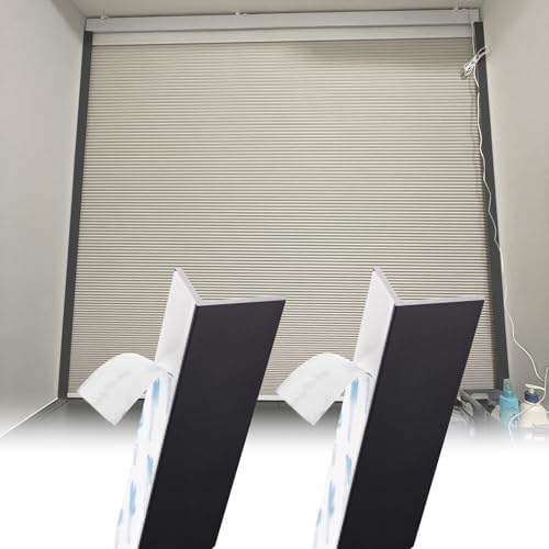 Light Blocking PVC Window Strips - Cuttable DIY Privacy Gap Blocker for Bedroom & Bathroom, 68in Black Trac - Enhance Sleep & Reduce Noise. by Unknown