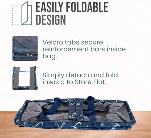 Extra Large Utility Tote Bag - Oversized Collapsible Beach Bag - Anchor - Image 6