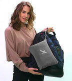 BlueHills Mini Travel Blanket Pillows for Two Airplane Traveling Essentials Flight Throws in Bag case with Backpack Clip Compact Plane Accessories – Navy Blue and Gray - Image 6