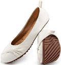 Ecetana Comfortable Ballet Flats for Women: Lightweight Cushioned Foldable Slip-On Work Shoes with Memory Foam - All Day Walking Comfort - Dressy Flats for Office Business by Ecetana