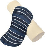 Bolster Pillow Decorative Neck Roll Pillow for Sleeping Round Pillow Inserts Memory Foam Cylinder Pillow Neck Support Darkblue Stripe - Image 2
