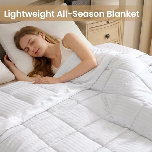 downluxe Down Alternative Blanket for Bed, Satin Trim, King, Ivory - Image 5