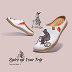UIN Slipper Woman Travel Art Painted Shoes Wide Toe Casual Home Slip On Mules Malaga - Image 2