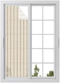 Window Privacy Film Frosted, Khaki Retro Reusable Static Cling Window Tints, Farmhouse Geometric Vertical Stripes Modern Heat Control Windows Films for Offices, Balcony, 29.5 x 118 Inches by Unknown