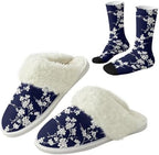 Fuzzy Slippers for Women Washable Cotton Slippers with Crew Socks by Unknown