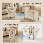 4-in-1 Pack and Play with Bassinet Bedside Sleeper for Baby Playard - Image 3