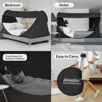 Alvantor Privacy Pop Up Bed Tent for Twin Bed, Easy Setup Blackout and Breathable Mesh Bed Canopy Lightweight Portable Sleep Pod with Carry Bag Dream Tent for Indoor Outdoor Use- Twin/Black - Image 5