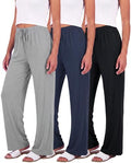 3 Pack Women's Palazzo Pants Wide Leg Adaptive Pajama Bottoms Lounge Casual by RealEssentials