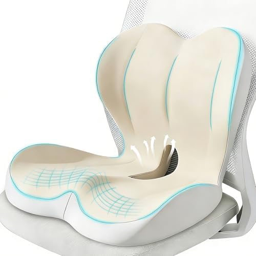 Seat Cushion for Office Chair, Ergonomic Cushion with Lumbar Support Pillow by Unknown