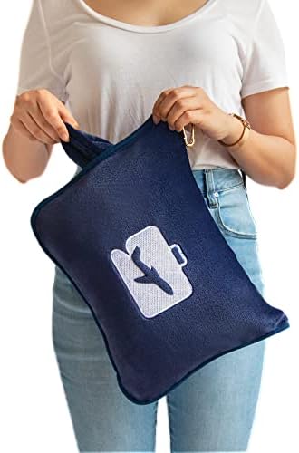 EverSnug Travel Blanket and Pillow Value Pack – Premium Soft & Lightweight | 2 in 1 Compact Blanket for Airplane, Car, Kids and Women | Color Includes Black & Navy Blue - Image 7