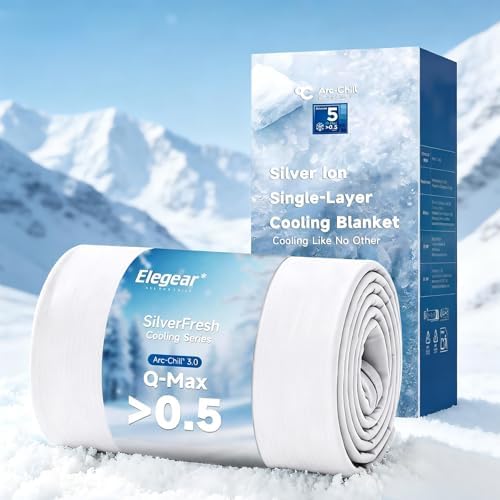 Elegear Silver-Infused Cooling Blanket for Hot Sleepers, King White by Elegear