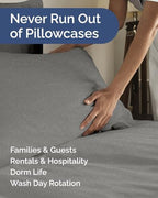 Queen Pillow Cases - 6 Pack Pillowcase Covers - 20" x 30" (Heathered Grey) - Image 5
