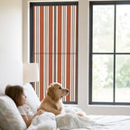 Window Privacy Film Frosted, Burnt Orange Brown Striped Static Cling Door Window Covering, Modern Farmhouse Vertical Stripes UV Blocking Windows Film for Office, Hotel, Bedroom, 29.5 x 78.7 Inches - Image 2