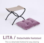 LITA Folding Ottoman, Foldable Footrest Stool, Portable Small Foot Stool for Couch, Collapsible Foot Rest Ottoman for Sofa, Accent Padded Ottomans for Lazy Chair, Living Room, Bedroom - Image 5