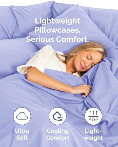 Queen Pillow Cases - 6 Pack Soft Pillowcase Covers - 20" x 30" (Lavender) - Image 3