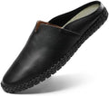 Men’s Slip-On Loafers Mules Clog Handmade Leather Slippers Hand Stitched no-Heel Casual Shoes for Men Breathable Comfortable Soft by LUODENGLANG