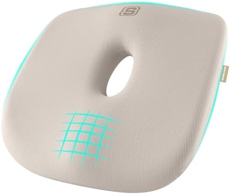 Skechers Seat Cushion Memory Foam,Donut Pillow Office Chair Cushion for Tailbone Pain Relief,Butt Pillow for Office Chair,Car seat Cushion,Long Sitting Office Workers,and Car Drivers,Beige by Unknown