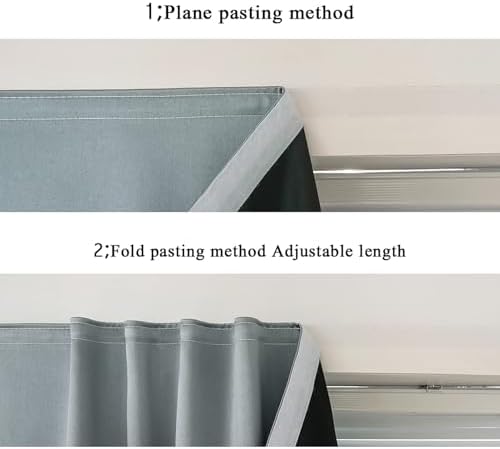 AJAZZ 100% Blackout Shades Window Cover Self Adhesive Curtains Sticky Curtain Portable Easy Open Black Out Curtains for Bedroom Living Room No Drilling (Silver Grey, 59" W x 84" L 1 Panel) - Image 4