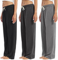 3-Pack Women's Lounge Pants, Wide Leg Sweatpants with Pockets by OAKVON