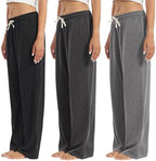 3-Pack Women's Lounge Pants, Wide Leg Sweatpants with Pockets by OAKVON