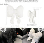 LYFJMUS 4 Pack Plush Bow Car Headrest Pillow and Lumbar Support Pillow Soft Butterfly Car Neck Pillows for Driving Cars Decor - Image 2