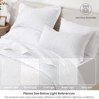 Love's cabin Queen Quilt Set White, Bed in a Bag Queen Size Bedding 7 Pieces, Ultrasonic Embossed Coin Pattern Comforter, Lightweight Bedspreads for All Seasons Quilt with Sheets, Pillowcases & Shams - Image 5