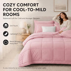 CozyLux Full Size Comforter Sets Pink - 7 Pieces Bed in a Bag - Image 3