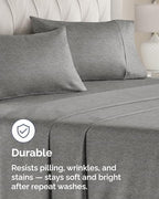 Queen Pillow Cases - 6 Pack Pillowcase Covers - 20" x 30" (Heathered Grey) - Image 4