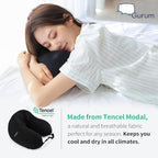 Hooded Travel Pillow – Natural Latex Neck Support with Privacy Hood, Side Pocket & Tencel Cover for Airplane & Long Flights | Gurum™ - Image 3
