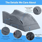TranquilRelax Leg Elevation Pillow for After Surgery, Wedge Pillow, Grey - Image 4