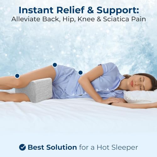 5 STARS UNITED Large Knee Pillow for Side Sleepers - Hip Pain Relief, Memory Foam Leg Cushion for Side Sleeping - Between Legs Pillow for Sciatica & Lower Back Pain, Arctic Gray - Image 6