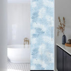 Window Privacy Film Frosted, Light Blue Botanical Reusable Static Cling Window Tints, Summer Palm Leaves Foliage Tropical Heat Control Windows Films for Offices, Balcony, 29.5 x 118 Inches - Image 3