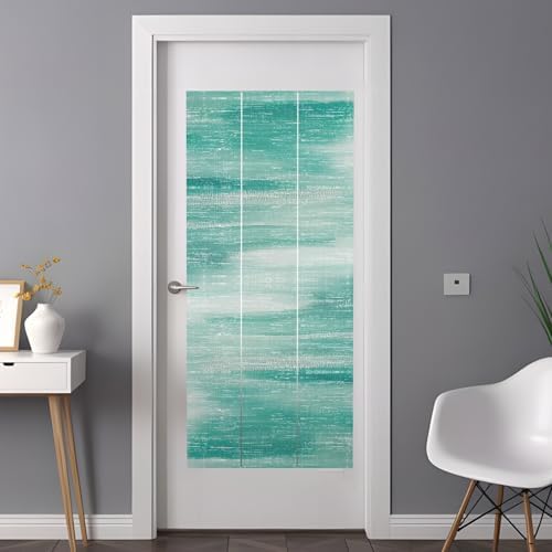 Window Privacy Film Frosted, Green Ombre Non-Adhesive Static Cling Window Tint, Modern Minimalist Abstract Gradient Art Insulated Windows Frosted Films for Living Room, 35.4 x 78.7 Inches - Image 3