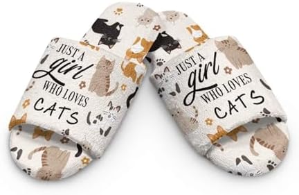 Jeiento Animal Cat Pattern Slippers for Women Lady Open Toe Slippers Soft Cushion Slip Resistant Spa Slipper for Hotel,Cozy Home Shoes - Image 3