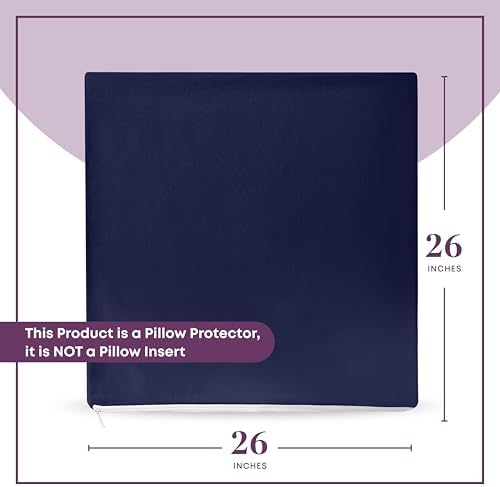 CIRCLESHOME European Pillow Protectors - 100% Cotton Breathable Pillowcases - 26 X 26 Square Pillowcases - Protects Pillows from Dirt, Dust and Debris (European- 4 Pack- 26x26) - Image 5