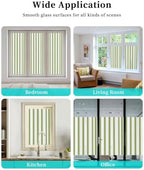 Window Privacy Film Frosted, Sage Green Striped Static Cling Door Window Covering, Farmhouse Vertical Stripes Geometric UV Blocking Windows Film for Office, Hotel, Bedroom, 29.5 x 78.7 Inches - Image 7