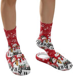 Jeiento Winter Fuzzy Slipper and Crew Socks Warm Winter Shoes Lightweight Soft Cushion House Slipper Bedroom Shoes - Image 4