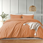 IR Imperial Rooms Bulk (10 Pack) Twin Size Duvet Cover (68 x 90) Inches + 1 Pillow Sham - Wholesale for Hotels, Airbnbs, Guest Bedroom Microfiber Button Closure Duvet Covers Bed Set (Peach) - Image 3
