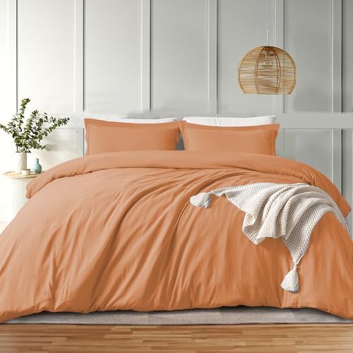 IR Imperial Rooms Bulk (10 Pack) Twin Size Duvet Cover (68 x 90) Inches + 1 Pillow Sham - Wholesale for Hotels, Airbnbs, Guest Bedroom Microfiber Button Closure Duvet Covers Bed Set (Peach) - Image 3