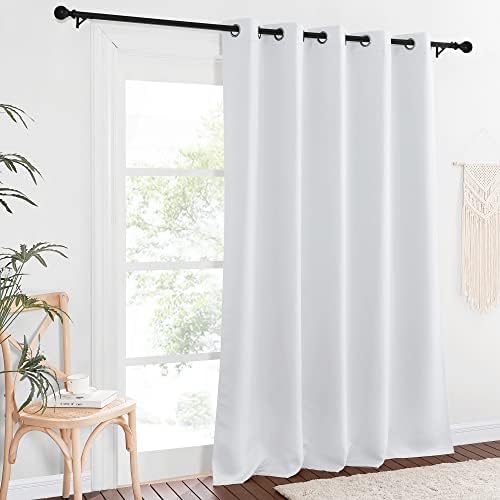 NICETOWN Room Divider Curtain 110 inches Long, Grommet Room Darkening Curtain Thermal Window Treatment Sound Dampening for Sliding Glass Door, Greyish White, W66 x L110, 1 Panel - Image 2