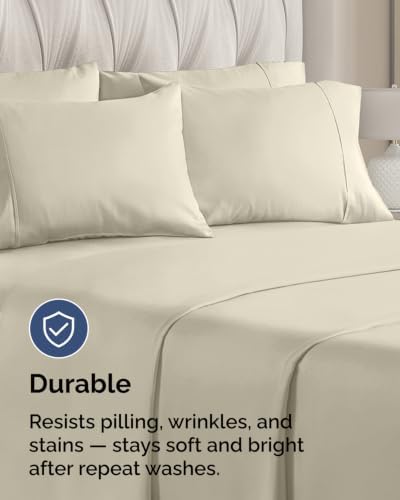 Queen Pillow Cases - 6 Pack Soft Pillowcase Covers - 20" x 30" (Wheat) - Image 4