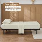 ARlinen 4 PCs Cot Sheets Sets 32" X 75", Egyptian Cotton Fitted Mattress Fits Upto 4"-8" Deep Perfect for Narrow Twin/RV Bunk/Guest Bed Replacement/Camping, Ivory - Image 5