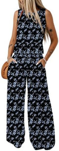 Dokotoo Womens 2 Piece Outfits Tank Tops Elastic Waist Wide Leg Pants Sets by Dokotoo