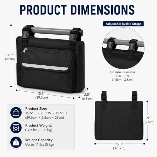Side Storage Organizer Bag for Quantum_Rehab Edge_3_Stretto 2021-2026, Multi Pocket Armrest Pouch with Zipper Compartment, Universal Carry Organizer for Personal Items - Image 5