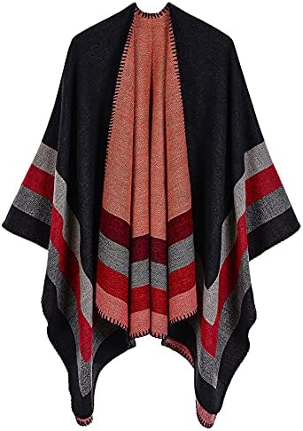 Lacavocor Women's Shawl Wrap Poncho Cape Cardigan Open Front by Lacavocor