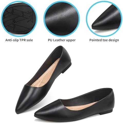 KUNWFNIX Women's Ballet Flats Foldable Classic Crown Rhinestone Slip On Bowknot PU Leather Faux Suede Pointed Toe Comfort Flat Casual Dress Shoes - Image 4