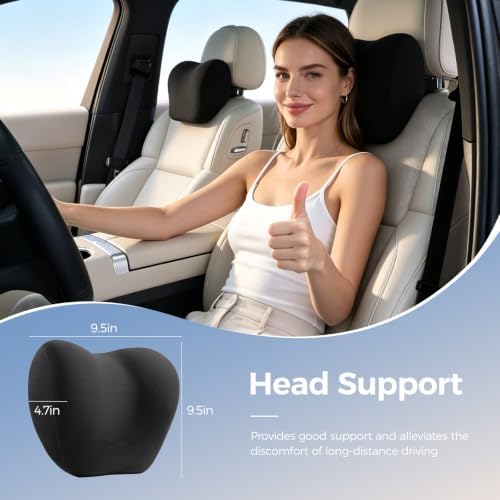 BABUR Car Neck Pillow Ergonomic 100% Memory Foam Headrest for Driving Seat - Image 7