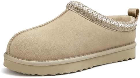 Litfun Women's Genuine Suede Fur Lined Slippers Fuzzy Winter House Shoes - Image 3