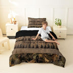 Erosebridal Camo Camping Twin Bedding Set Rustic Farmhouse Comforter Set for Kids Boys Girls Rv Camper Car Bed Comforter Sets Woodland Mountain Pine Trees Quilt Duvet - Image 5