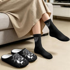 Jeiento Winter Fuzzy Slipper and Crew Socks Warm Winter Shoes Lightweight Soft Cushion House Slipper Bedroom Shoes - Image 3